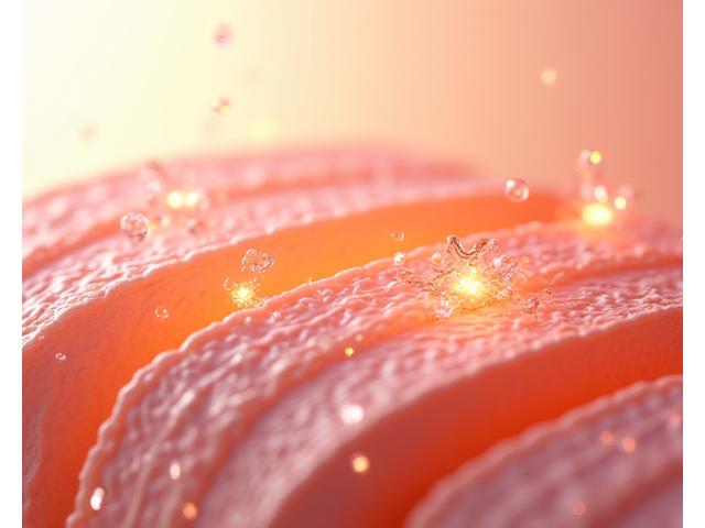 Ilustrasi lapisan kulit yang diperkukuh, menunjukkan ceramide dan lipid yang membaiki sawar